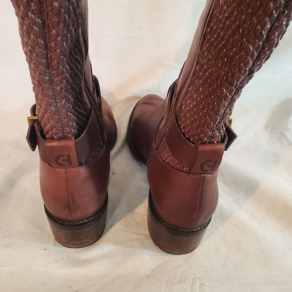 COLE HAAN Women’s Size 7.5  Brown Newburg Newcastle Waterproof Boot Leather - Picture 5 of 8